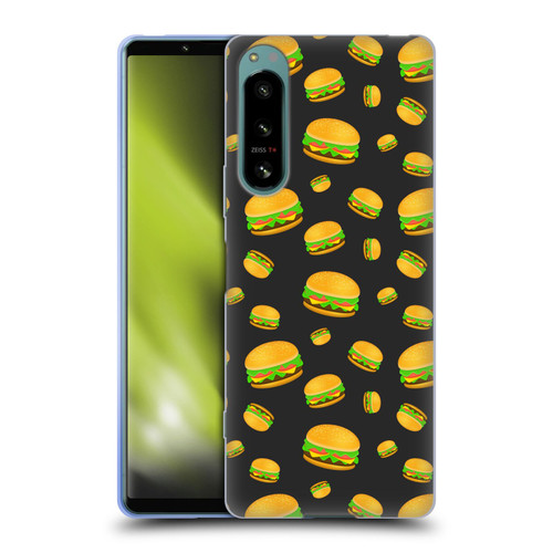 PLdesign Food Patterns Cool Fun Burger Soft Gel Case for Sony Xperia 5 IV