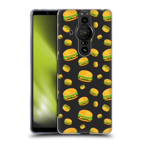 PLdesign Food Patterns Cool Fun Burger Soft Gel Case for Sony Xperia Pro-I
