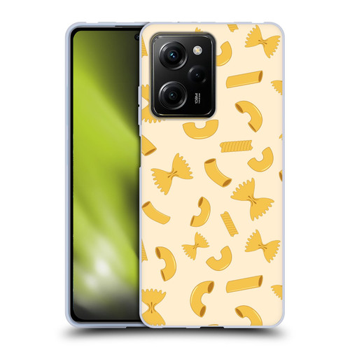 PLdesign Food Patterns Macaroni Pasta Gold Soft Gel Case for Xiaomi Redmi Note 12 Pro 5G