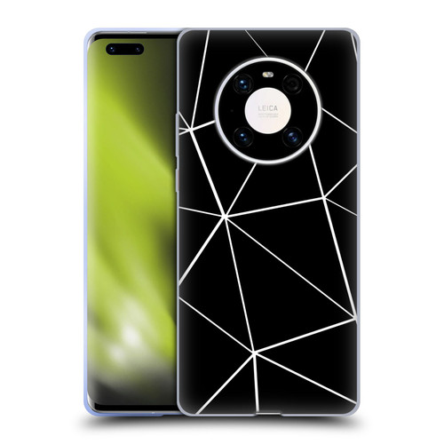 PLdesign Geometric Patterns Black Triangles White Lines Soft Gel Case for Huawei Mate 40 Pro 5G