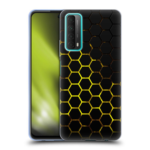 PLdesign Geometric Patterns Honeycomb Yellow Soft Gel Case for Huawei P Smart (2021)