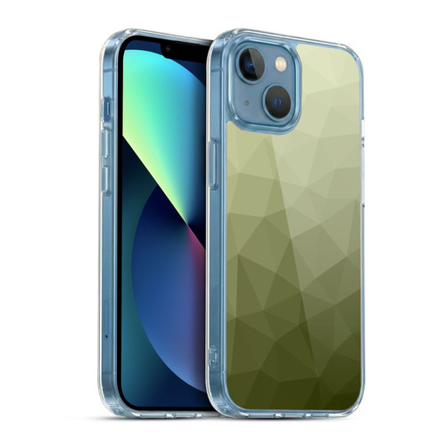 PLdesign Geometric Patterns Army Green Gradient Mesh Soft Gel Case for Apple iPhone 13 Mini & MagSafe