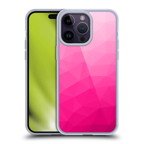 PLdesign Geometric Patterns Hot Pink Gradient Mesh Soft Gel Case for Apple iPhone 14 Pro Max