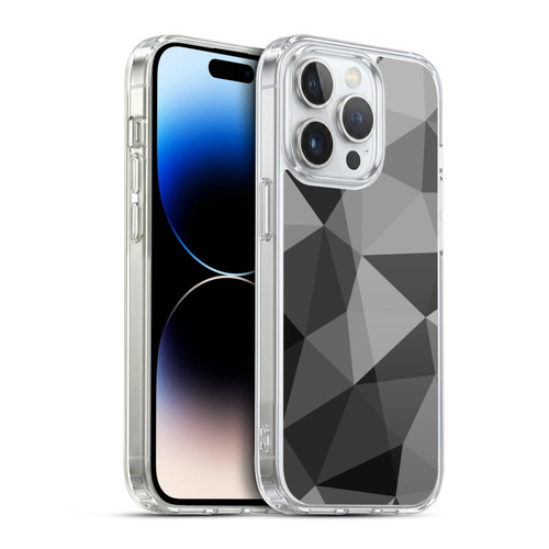 PLdesign Geometric Patterns Dark Gray Mesh Soft Gel Case for Apple iPhone 14 Pro & MagSafe