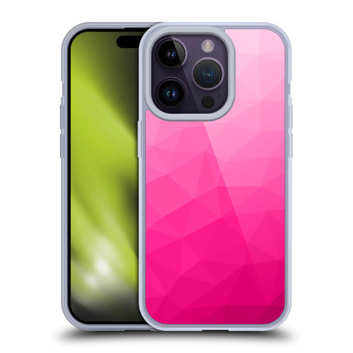 PLdesign Geometric Patterns Hot Pink Gradient Mesh Soft Gel Case for Apple iPhone 14 Pro