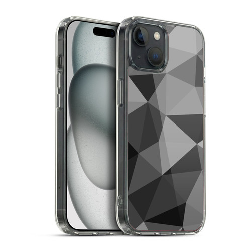 PLdesign Geometric Patterns Dark Gray Mesh Soft Gel Case for Apple iPhone 15 Plus & MagSafe