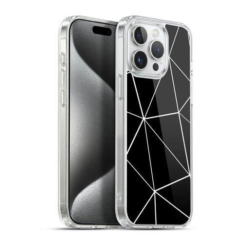 PLdesign Geometric Patterns Black Triangles White Lines Soft Gel Case for Apple iPhone 15 Pro Max & MagSafe