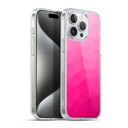 PLdesign Geometric Patterns Hot Pink Gradient Mesh Soft Gel Case for Apple iPhone 15 Pro Max & MagSafe