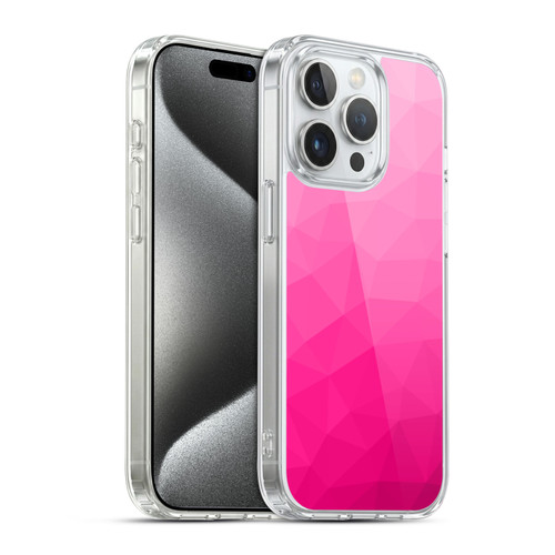 PLdesign Geometric Patterns Hot Pink Gradient Mesh Soft Gel Case for Apple iPhone 15 Pro & MagSafe