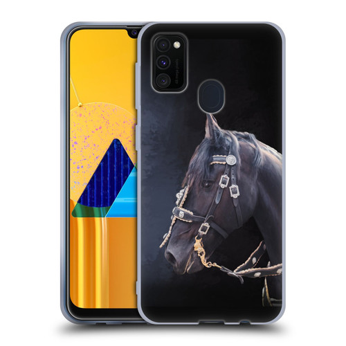 Simone Gatterwe Pegasus And Unicorns Friesian Horse Soft Gel Case for Samsung Galaxy M30s (2019)/M21 (2020)