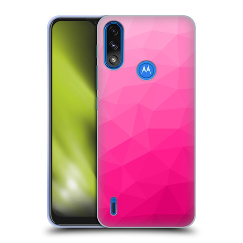 PLdesign Geometric Patterns Hot Pink Gradient Mesh Soft Gel Case for Motorola Moto E7 Power / Moto E7i Power