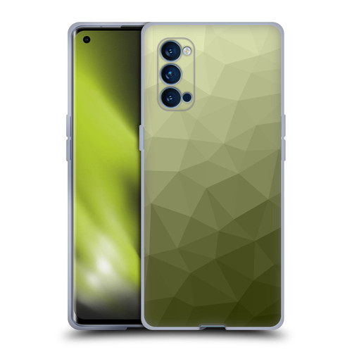 PLdesign Geometric Patterns Army Green Gradient Mesh Soft Gel Case for OPPO Reno 4 Pro 5G