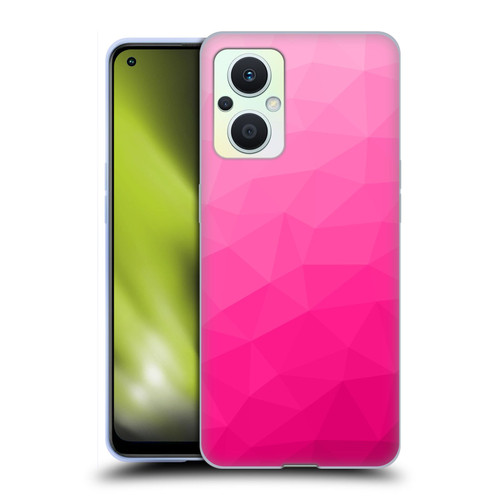 PLdesign Geometric Patterns Hot Pink Gradient Mesh Soft Gel Case for OPPO Reno8 Lite