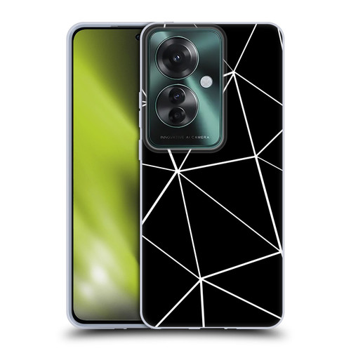 PLdesign Geometric Patterns Black Triangles White Lines Soft Gel Case for OPPO Reno11 F 5G / F25 Pro 5G