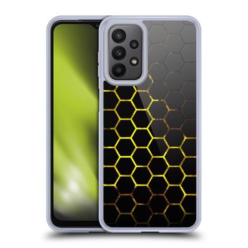 PLdesign Geometric Patterns Honeycomb Yellow Soft Gel Case for Samsung Galaxy A23 / 5G (2022)