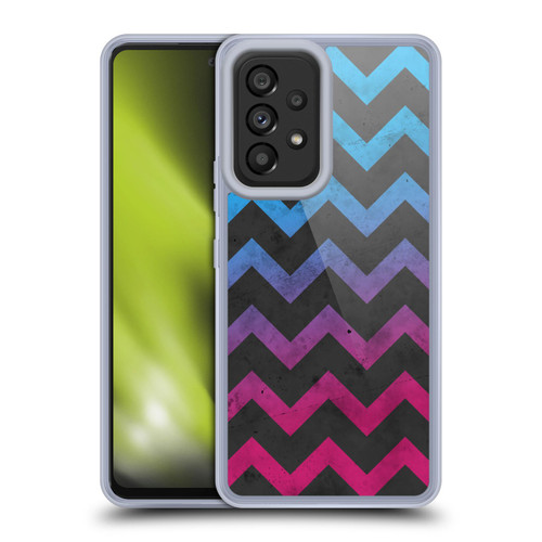 PLdesign Geometric Patterns Blue Pink Ombre Vintage Soft Gel Case for Samsung Galaxy A53 5G (2022)