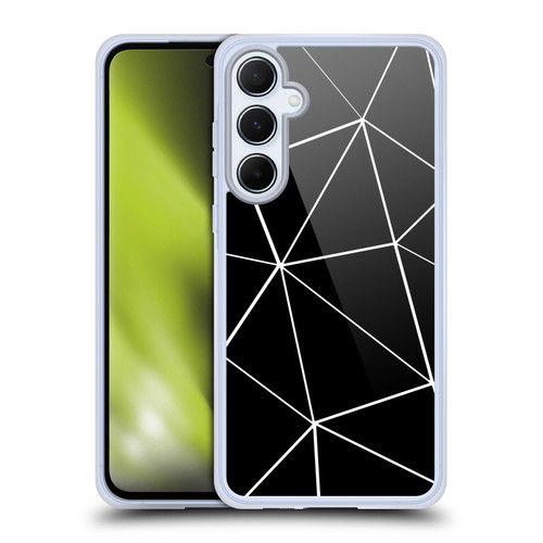 PLdesign Geometric Patterns Black Triangles White Lines Soft Gel Case for Samsung Galaxy A55 5G