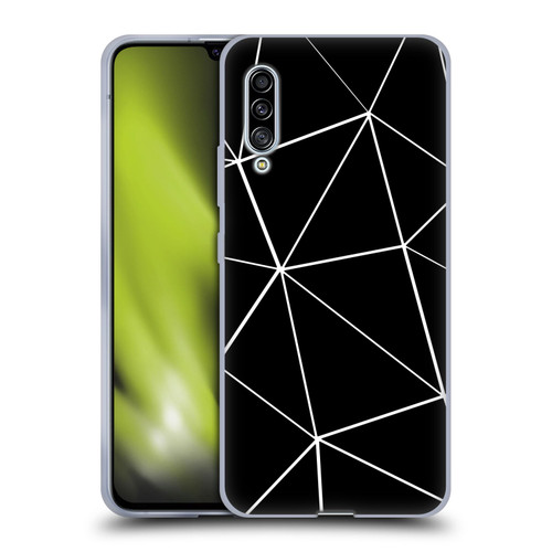PLdesign Geometric Patterns Black Triangles White Lines Soft Gel Case for Samsung Galaxy A90 5G (2019)