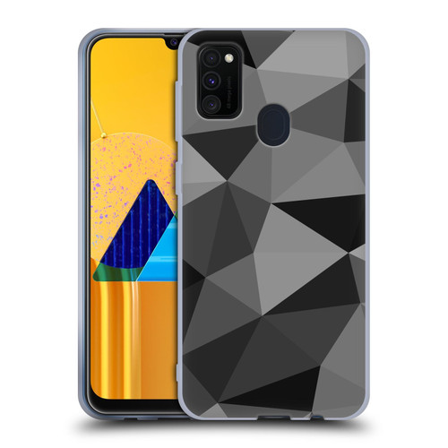 PLdesign Geometric Patterns Dark Gray Mesh Soft Gel Case for Samsung Galaxy M30s (2019)/M21 (2020)