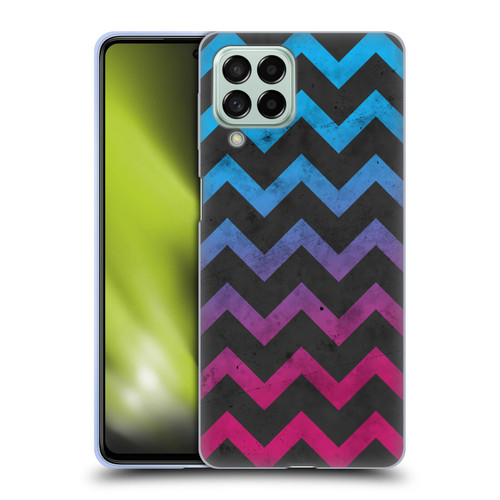 PLdesign Geometric Patterns Blue Pink Ombre Vintage Soft Gel Case for Samsung Galaxy M53 (2022)