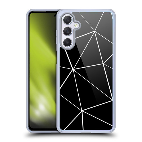 PLdesign Geometric Patterns Black Triangles White Lines Soft Gel Case for Samsung Galaxy M54 5G