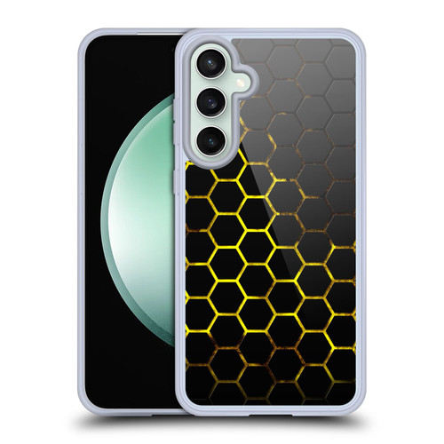 PLdesign Geometric Patterns Honeycomb Yellow Soft Gel Case for Samsung Galaxy S23 FE 5G