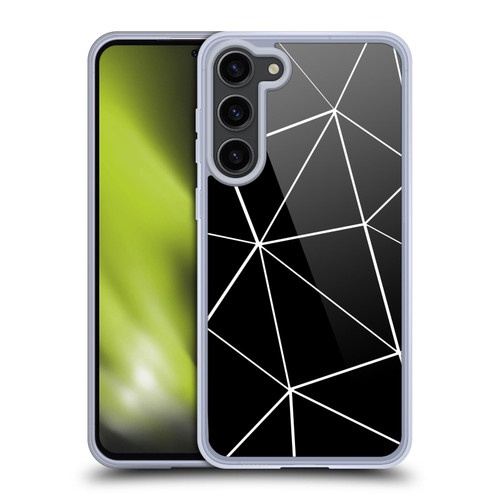 PLdesign Geometric Patterns Black Triangles White Lines Soft Gel Case for Samsung Galaxy S23+ 5G