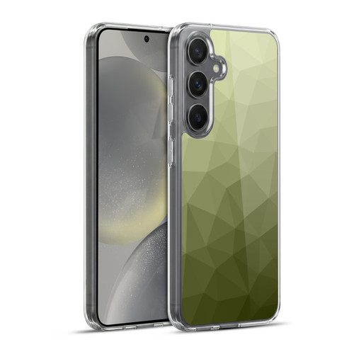 PLdesign Geometric Patterns Army Green Gradient Mesh Soft Gel Case for Samsung Galaxy S24+ 5G & MagSafe