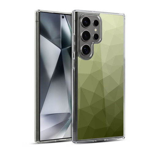 PLdesign Geometric Patterns Army Green Gradient Mesh Soft Gel Case for Samsung Galaxy S24 Ultra 5G & MagSafe