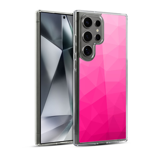 PLdesign Geometric Patterns Hot Pink Gradient Mesh Soft Gel Case for Samsung Galaxy S24 Ultra 5G & MagSafe