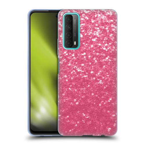 PLdesign Sparkle Prints Rose Pink Soft Gel Case for Huawei P Smart (2021)