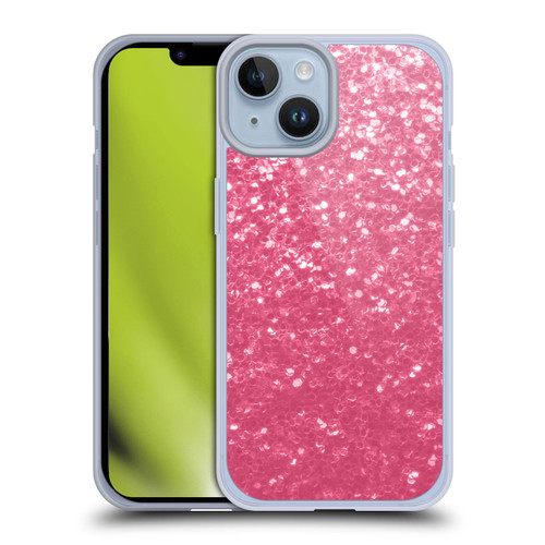 PLdesign Sparkle Prints Rose Pink Soft Gel Case for Apple iPhone 14