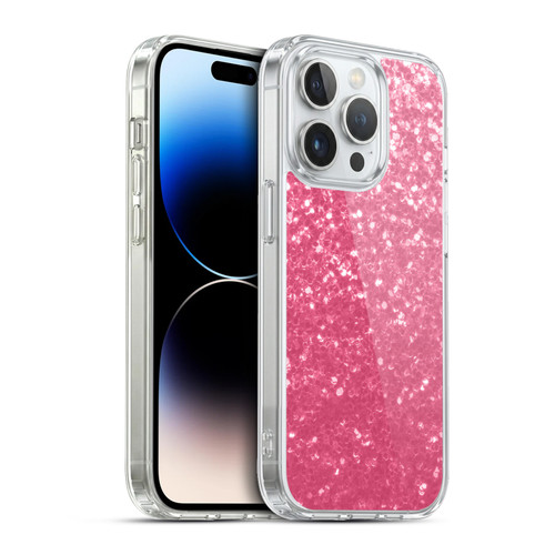 PLdesign Sparkle Prints Rose Pink Soft Gel Case for Apple iPhone 13 Pro & MagSafe