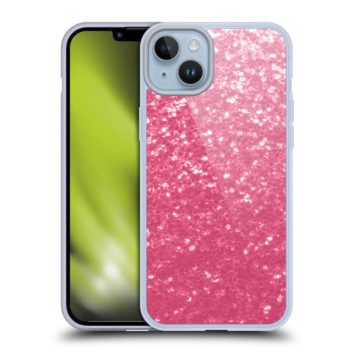 PLdesign Sparkle Prints Rose Pink Soft Gel Case for Apple iPhone 14 Plus