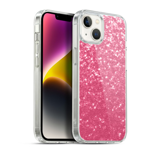 PLdesign Sparkle Prints Rose Pink Soft Gel Case for Apple iPhone 14 Plus & MagSafe