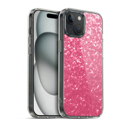 PLdesign Sparkle Prints Rose Pink Soft Gel Case for Apple iPhone 15 & MagSafe