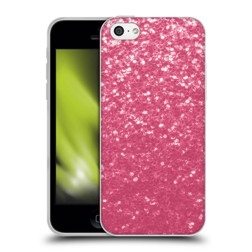 PLdesign Sparkle Prints Rose Pink Soft Gel Case for Apple iPhone 5c