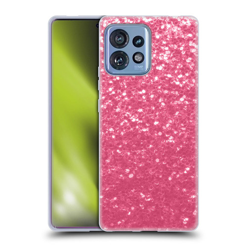 PLdesign Sparkle Prints Rose Pink Soft Gel Case for Motorola Moto Edge 40 Pro
