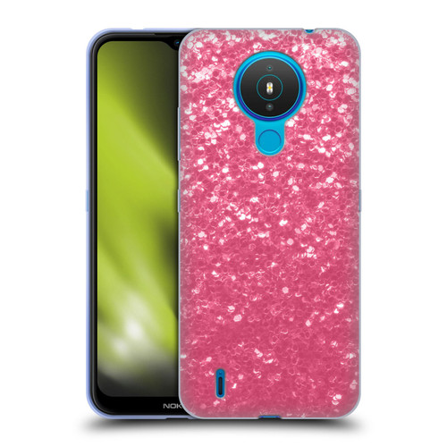 PLdesign Sparkle Prints Rose Pink Soft Gel Case for Nokia 1.4