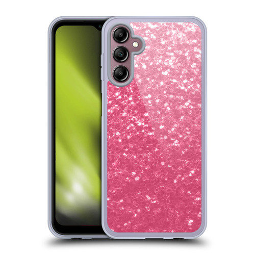 PLdesign Sparkle Prints Rose Pink Soft Gel Case for Samsung Galaxy A14 5G