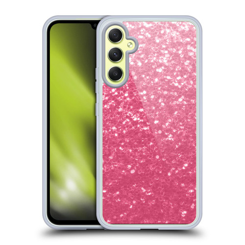 PLdesign Sparkle Prints Rose Pink Soft Gel Case for Samsung Galaxy A34 5G