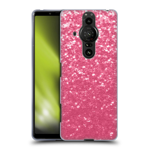 PLdesign Sparkle Prints Rose Pink Soft Gel Case for Sony Xperia Pro-I
