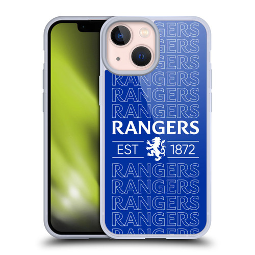 Rangers FC Crest Typography Soft Gel Case for Apple iPhone 13 Mini & MagSafe