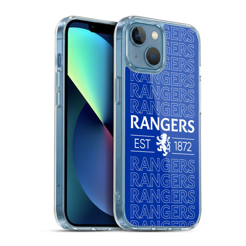 Rangers FC Crest Typography Soft Gel Case for Apple iPhone 13 Mini & MagSafe