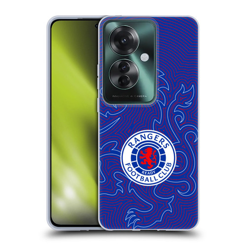 Rangers FC Crest Lion Pinstripes Pattern Soft Gel Case for OPPO Reno11 F 5G / F25 Pro 5G