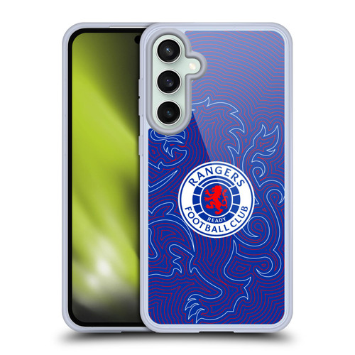 Rangers FC Crest Lion Pinstripes Pattern Soft Gel Case for Samsung Galaxy S23 FE 5G & MagSafe