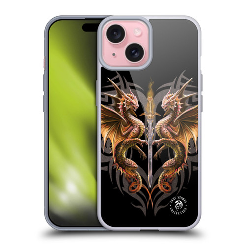 Anne Stokes Mix Fantasy Art Dragon Sword Soft Gel Case for Apple iPhone 15