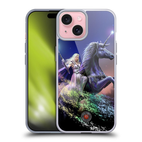 Anne Stokes Mix Fantasy Art Rainbow Magic Soft Gel Case for Apple iPhone 15