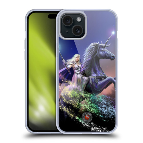 Anne Stokes Mix Fantasy Art Rainbow Magic Soft Gel Case for Apple iPhone 15 Plus