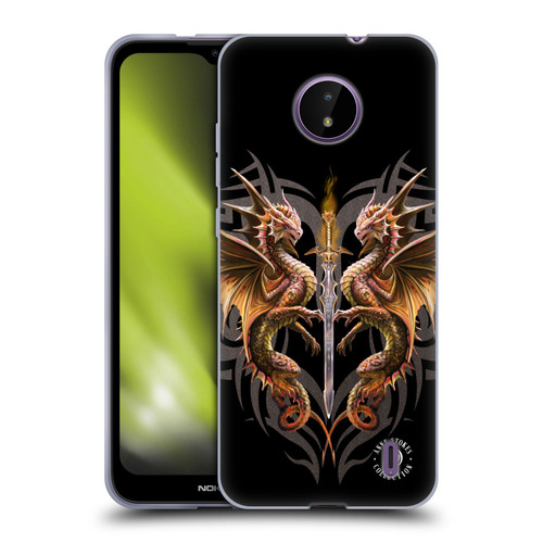Anne Stokes Mix Fantasy Art Dragon Sword Soft Gel Case for Nokia C10 / C20